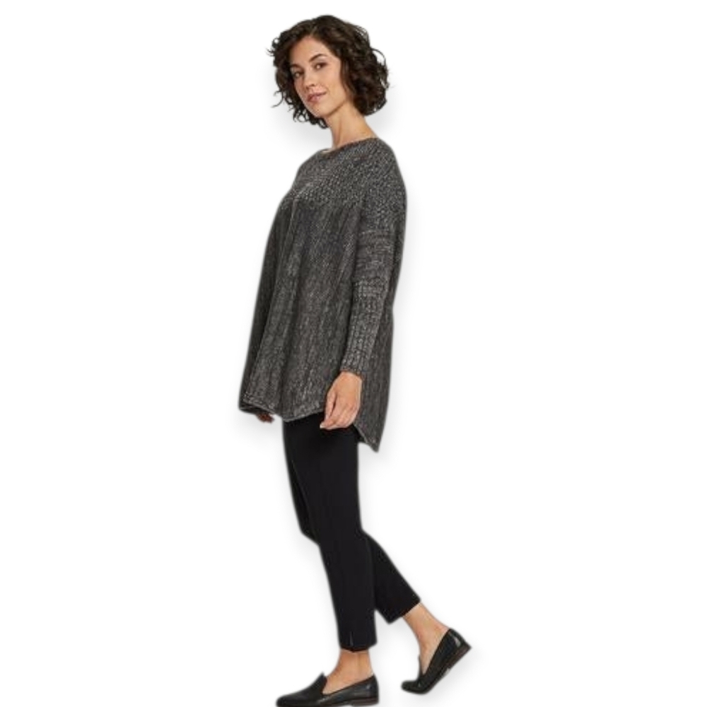 Sympli Lochart Women's Charcoal and White Knit Sweater Size Medium